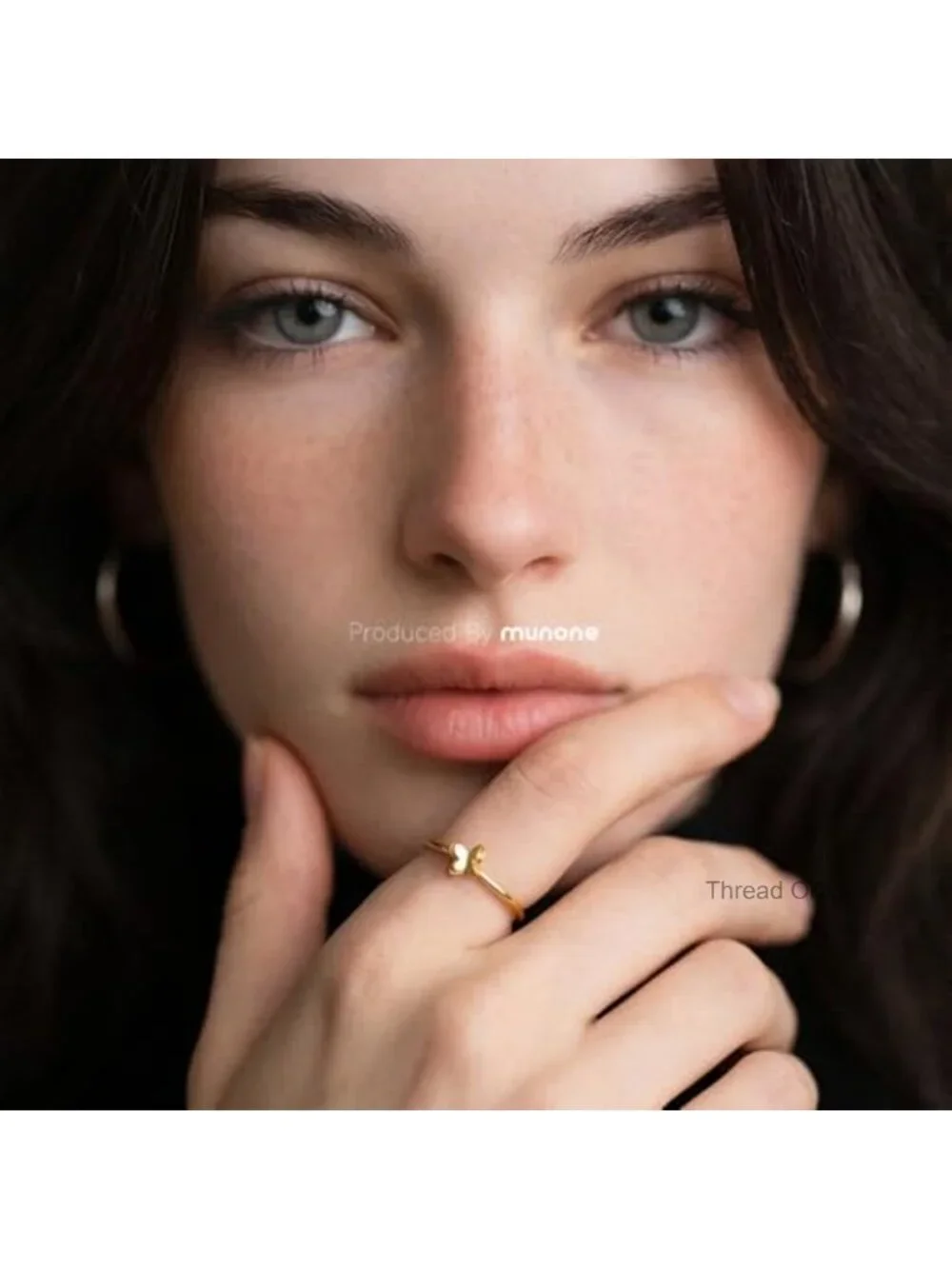 1mm Thin Butterfly Ring, 18k Gold Plated Titanium, Minimalist Band Ring
